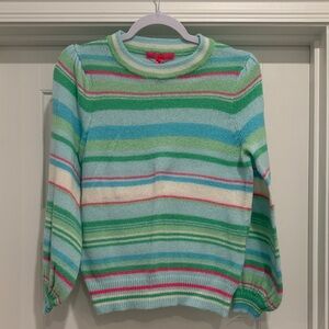 Lilly Pulitzer Pastel Striped Crewneck Sweater - Green, Blue, Cream, Pink